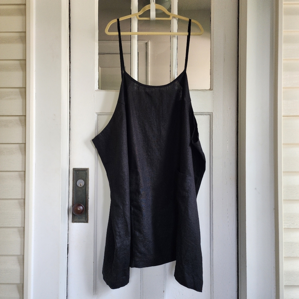 Nettle Studios Black Linen Shift Dress